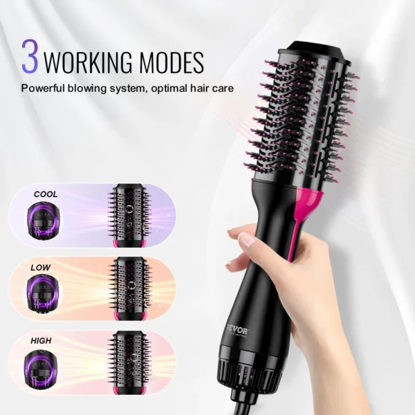 VEVOR Hair Blow Dryer Brush Ionic Hair Dryer and Styler with 2.95" Oval Barrel - Image 2